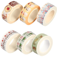 6 Stück Weihnachts-Washi-Tape-Dekorationsband für DIY-Bastelarbeiten und Weihnachtsfensterdekorationen