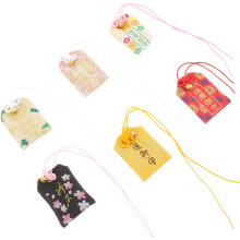 6 japanische Omamori-Glücksbeutel aus Leinen mit Glücksbringern zum Schutz der Gesundheit