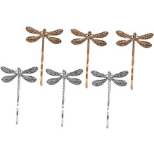 Vintage Libellen-Haarspangen aus Metall, 6 Stück, elegante Haaraccessoires