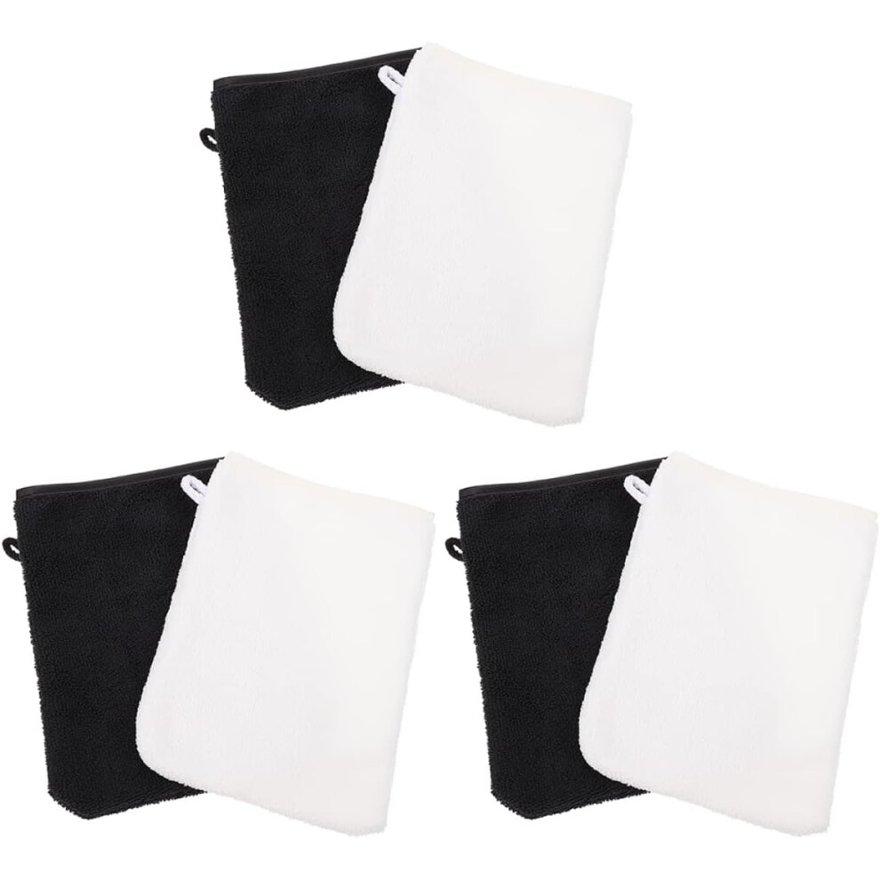 Hkhbjs 6Pcs Face Cleaning Gloves Microfiber Makeup Remover Mitts Soft Shower Beauty Supply Set