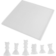 3D-Silikonform-Schachform-Set, 7-teilig, für DIY-Epoxidharz-Gussarbeiten, kreatives Umkehrform-Set