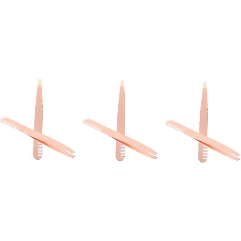 Hkhbjs 6Pcs Eyebrow Tweezers Stainless Steel Eye Brow Repair Tools Portable Brow Tweezers Comb