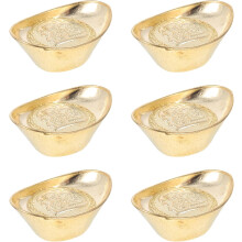 6-teiliges Set aus Goldbarren zur Dekoration, Kupfer-Schreibtischdekoration