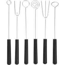 6-teiliges Fondue-Set aus Edelstahl in verschiedenen Formen zum Dippen von Käse, Schokolade und Obst sowie zum Backen und Backen