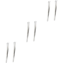 6-teiliges Set Wimpernverlängerungs-Pinzetten für künstliche Wimpern, hochpräzise, gebogene Spitzen, Make-up-Werkzeuge für den Salongebrauch