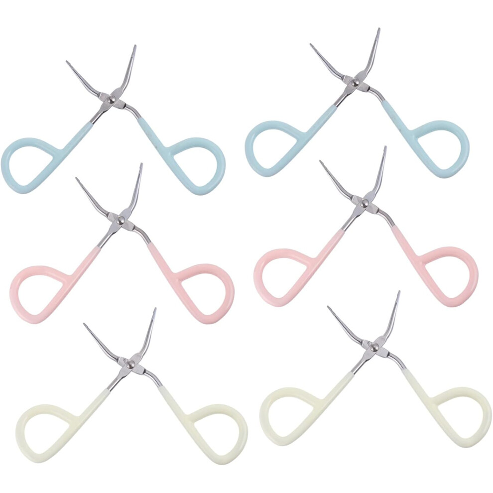 Hkhbjs 6Pcs Stainless Steel Eyebrow Scissor Tweezers Set Portable Makeup Tool