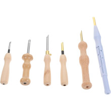 6-teiliges Punch-Needle-Filzset mit Holzgriffen, 3,5 mm und 5 mm Nadeln aus Edelstahl und Kupfer