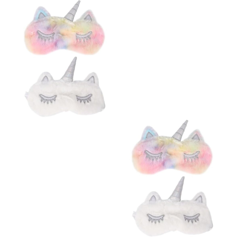 Hkhbjs 6Pcs Plush Sleeping Eye Mask Cute Cartoon Design For Boys And Girls Eyeshade