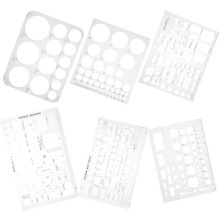 stuks holle geometrische tekensjablonen van plastic, herbruikbare schilder- en wiskundematerialen
