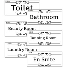 Badezimmertür-Aufkleber-Set, 6-teilig, selbstklebende WC- und Waschraumaufkleber für die Toilette zu Hause