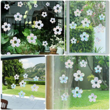 Lot de 9 autocollants décoratifs pour fenêtres d'intérieur, à motif floral, à adhérence statique, en plastique anti-collision et imperméable.