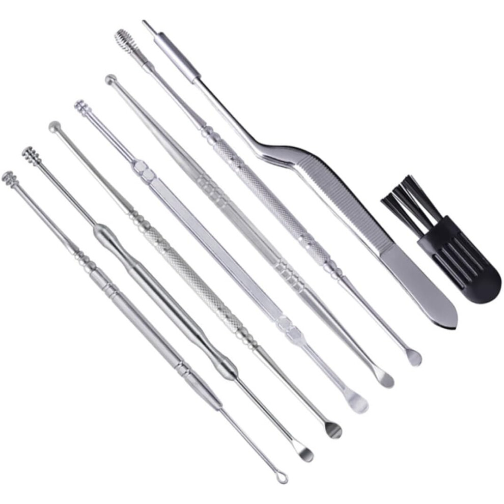 Hkhbjs Silver Ear Wax Removal Spoon Set 7 Pieces Stainless Steel Ear Cleaner Kit With Scoop And Picker Tools