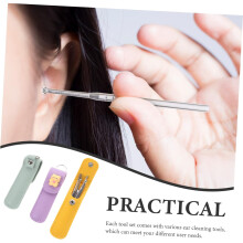Lot de 12 outils portables pour retirer le cérumen : cuillère et pince à épiler pour le nettoyage des petites oreilles.