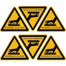 6pcs Equipment Safety Warning Sticker Triangle Caution Hot Surface Label Self-adhesive Vinyl