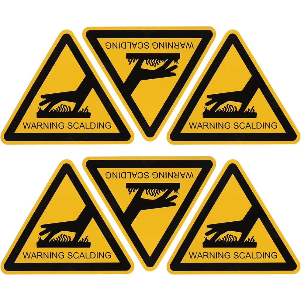 6Pcs Equipment Safety Warning Sticker Triangle Caution Hot Surface Label Self-Adhesive Vinyl 5455468295362