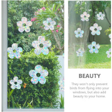 9 Stück kreative Fensteraufkleber für den Innenbereich, statisch haftende Blumenaufkleber aus stoßfestem und wasserfestem Kunststoff