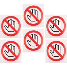 6pcs No Touch Warning Sticker Safety Warning Sign Decal Self Adhesive Label for Machine Sticker Wall Use