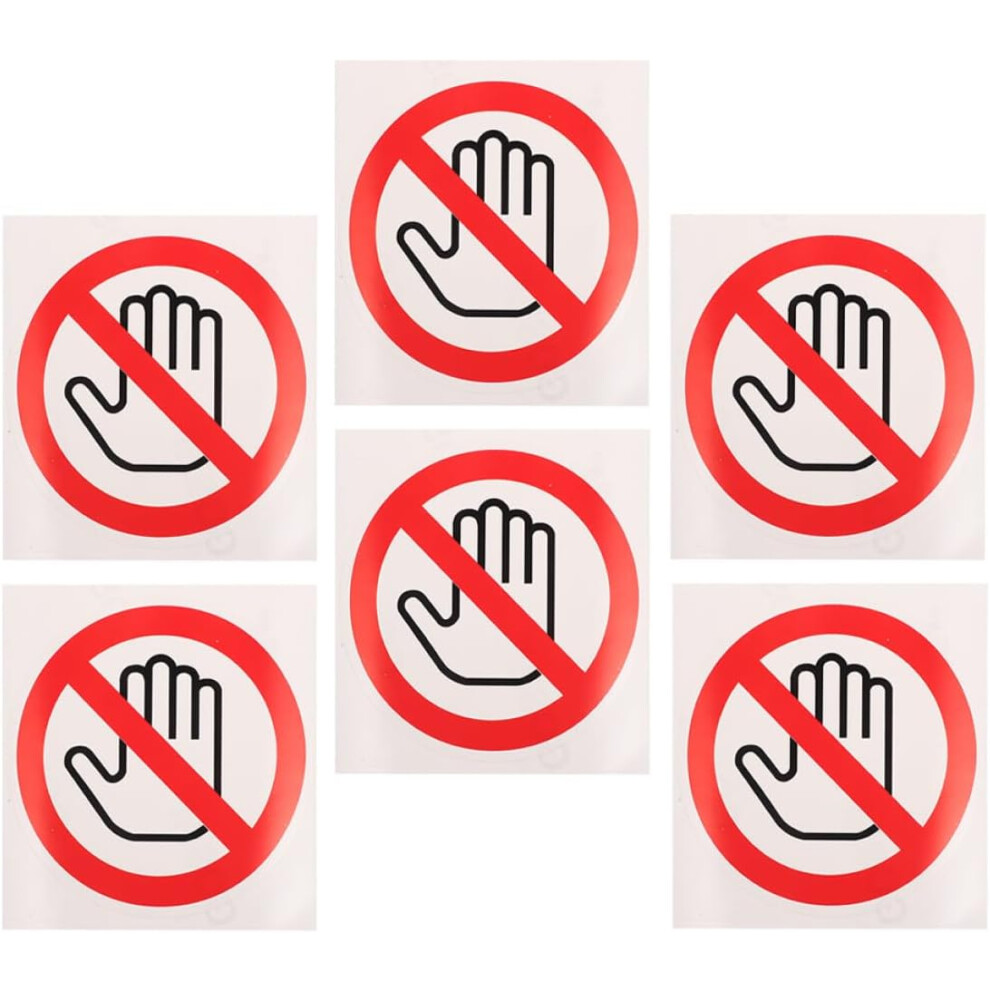 6Pcs No Touch Warning Sticker Safety Warning Sign Decal Self Adhesive Label For Machine Sticker Wall Use 8686962999990