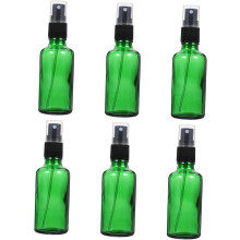6 Stück 50 ml grüne Glas-Sprühflaschen für ätherische Öle, kompakte Reiseflaschen für die Aufbewahrung von Pflanzenölen zu Hause