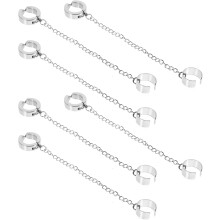 6-teiliger Ohrclip aus Titanstahl mit Kette, ohne Piercing, dunkler Gothic-Stil