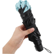 Opvouwbare paraplu met UV-bescherming en zwarte coating, drievoudig opvouwbaar, compact zon- en regenparasol