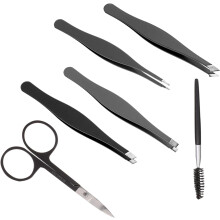 6 Stück Augenbrauenclips aus Edelstahl für den Salongebrauch zur Gesichtshaarentfernung und -pflege