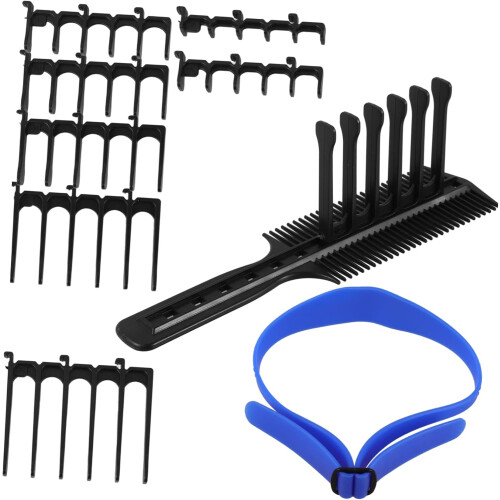 Haircut Positioning Comb Sizing Clipper Guards and Adjustable Silicone Template