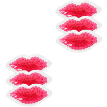 6pcs Summer Lip Gel Mask Cooling Patches Lip Shaped Pads Gel Mask