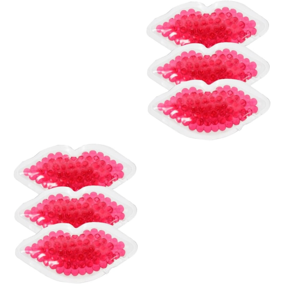 Hkhbjs 6Pcs Summer Lip Gel Mask Cooling Patches Lip Shaped Pads Gel Mask