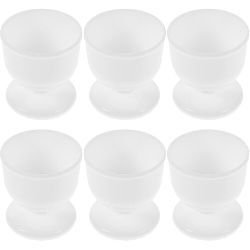 6pcs Reusable Boiled Egg Cups White Pp Material Multiperson Use Chicken Egg Holders