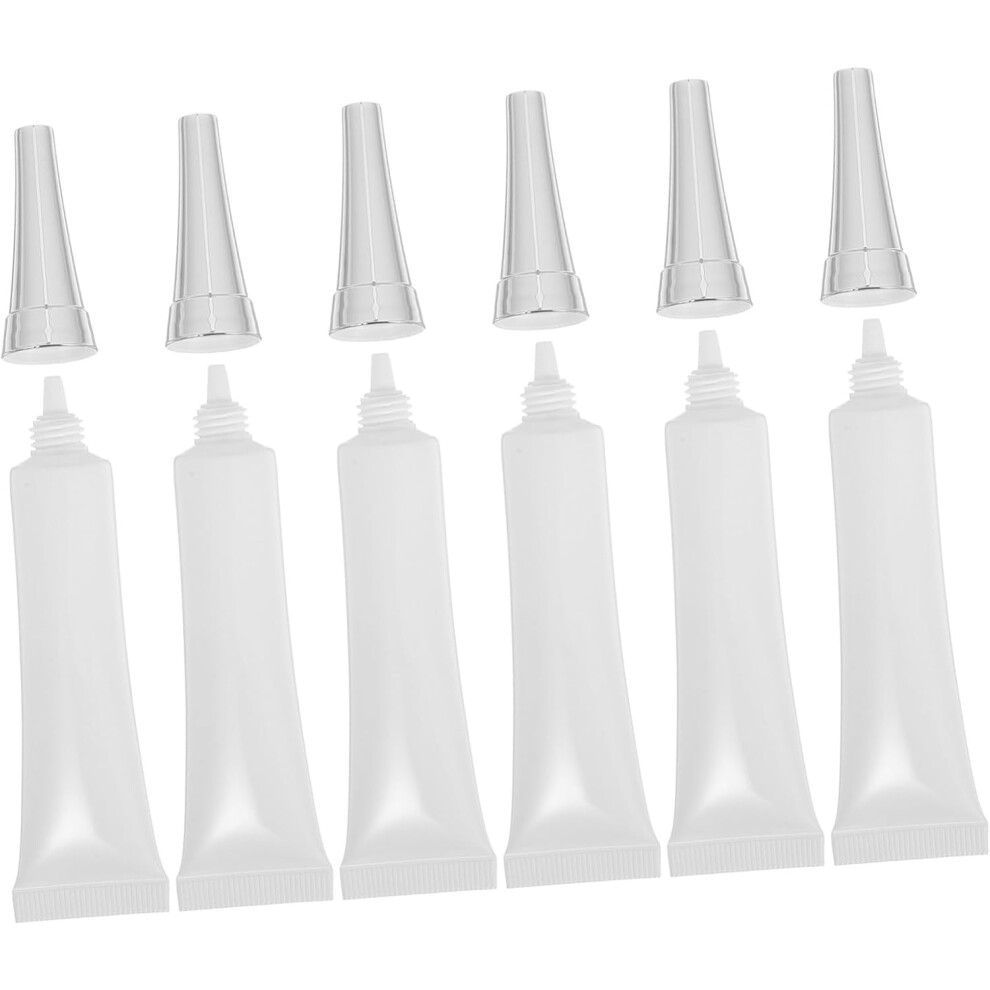 Hkhbjs White 6Pcs Plastic Squeeze Tubes For Lip Balm Lotion And Travel Minis Toiletries Empty Refillable Cosmetic