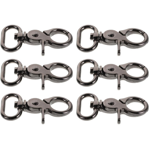 6pcs Gunmetal Swivel Snap Hooks Trigger Clasps Large 20mm Inner Diameter Connection Hooks