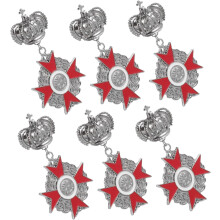 6pcs Vintage britânico medalha broche coroa broche pinos coroa real distintivo decorativo