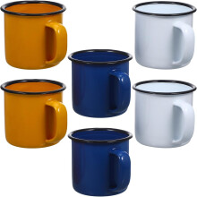 6-teiliges Set emaillierter Trinkbecher im Vintage-Stil, multifunktionale Kaffeebecher