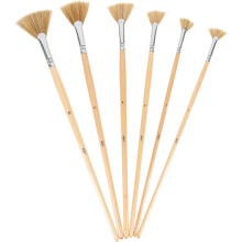6 stuks waaiervormige olieverfkwasten, draagbare, ergonomische aquarelkwasten, handig in gebruik