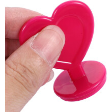 Set di 12 timbri in plastica a forma di cuore per bambini, in colori assortiti.