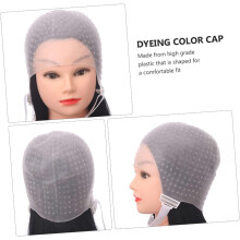 Hair Highlighting Silicone Dye Cap 2pcs with Hook Hair Coloring Kit for DIY Highlights and Root Touch-up