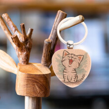 12 Stück Holz-Schlüsselanhänger-Rohlinge, DIY-Bastelbedarf