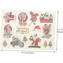 12 vellen tijdelijke kersttatoeages voor jongens en meisjes, cartoontatoeages, stickers en decoraties voor kerstfeestjes.
