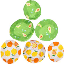 Lot de 6 couvercles lavables et réutilisables pour bols, en coton léger, pour la conservation des aliments.