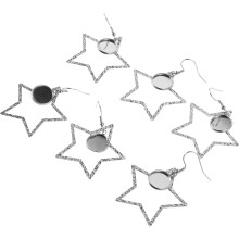 6 Stück Ohrringfassungen aus Edelstahl, geometrisch und unregelmäßig geformt, DIY-Ohrringherstellungszubehör, Schmuckzubehör