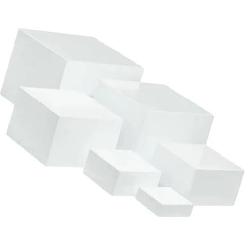 6pcs White Plastic Cube Cake Display Stand and Desktop Shelf Organizer