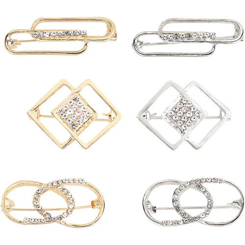 Set di 6 spille da cintura, spille di sicurezza decorative delicate per donne