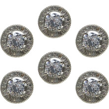 Lot de 6 boutons blancs K 10 mm pour cardigan, sertis de micro-oxyde de cuivre et de zirconium, boutons décoratifs pour vêtements