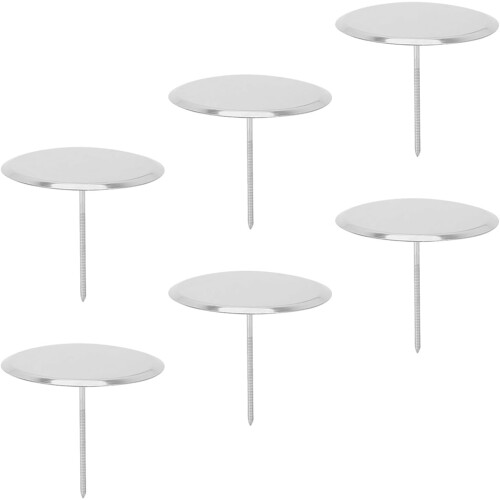 6 stk. kakeblomstdekorasjonsverktøy blomsterspoylespiker rustfritt stål gjenbrukbart solid design sølv