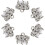 6 st blomformade strass-sömnadsknappar metallutsmyckningar 1