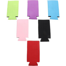 6pcs Can Cooler Sleeves Blank Foldable Insulators for Beer Bottles Tall Cans Reusable Non-Slip and Bottle
