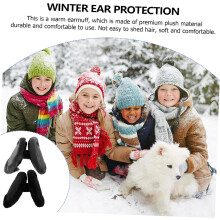 Lot de 2 cache-oreilles d'hiver en peluche, chauds et coupe-vent, à porter à l'arrière, pour les activités de plein air.