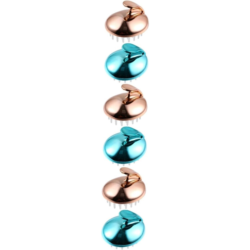 Hkhbjs Blue/Golden 6Pcs Hair Scalp Massager Shampoo Brush Handle For Adults Boys And Girls
