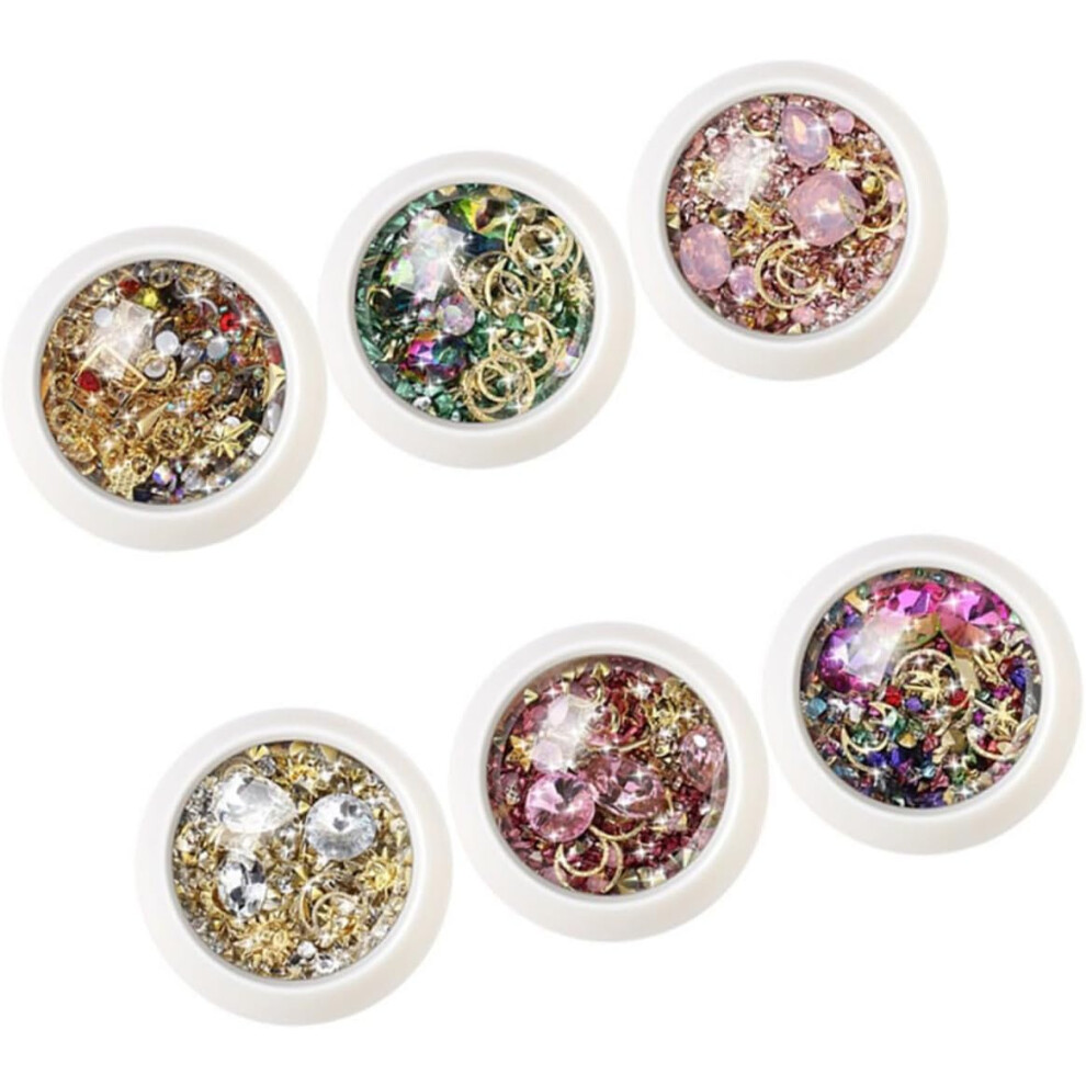 Hkhbjs 6Sets Rhinestone Nail Stickers Pack For Diy Manicures Decoration Nail Art Accessories